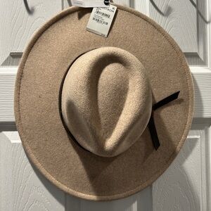 Nordstrom Tan Heather Hat with Brown Band